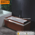 Freestanding Massage Bathtub with Wood Skirt Panel (EW2001B)